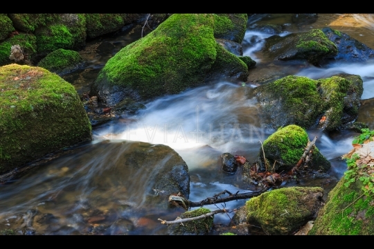 Potok tekoucí přes kameny